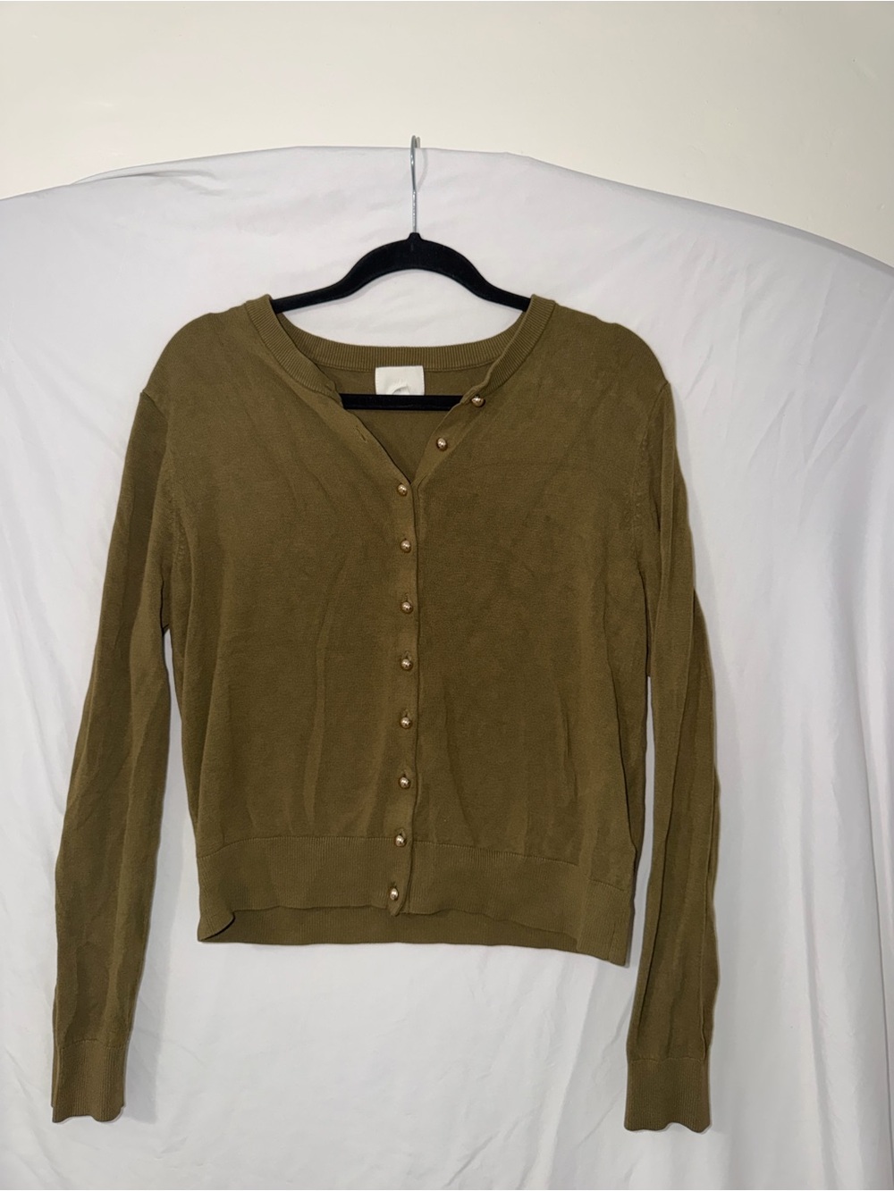 H&M Olive Green Button-Down Women's Cardigan